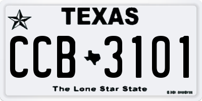 TX license plate CCB3101
