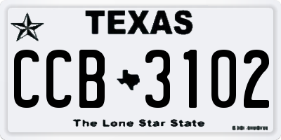 TX license plate CCB3102