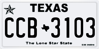 TX license plate CCB3103