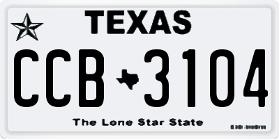 TX license plate CCB3104