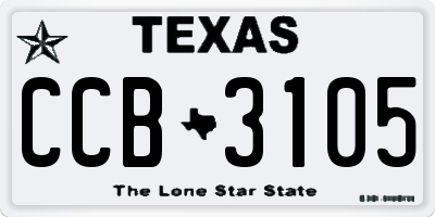 TX license plate CCB3105