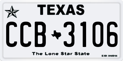 TX license plate CCB3106