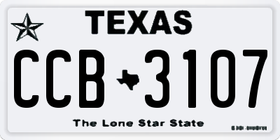 TX license plate CCB3107