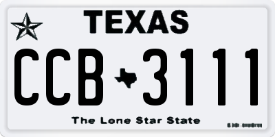 TX license plate CCB3111