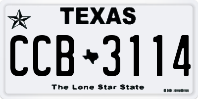 TX license plate CCB3114