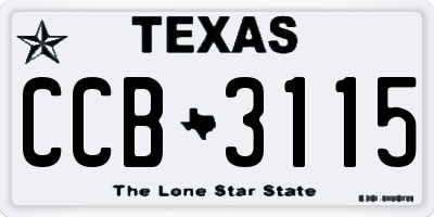 TX license plate CCB3115