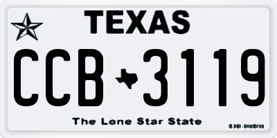 TX license plate CCB3119