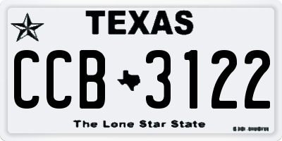 TX license plate CCB3122