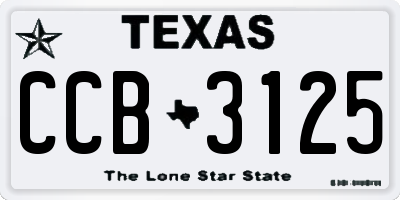 TX license plate CCB3125