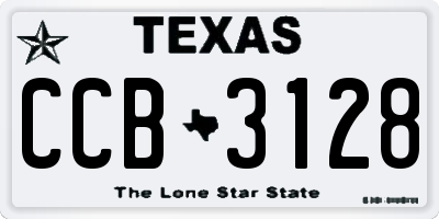 TX license plate CCB3128