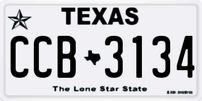 TX license plate CCB3134