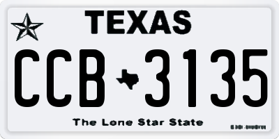 TX license plate CCB3135
