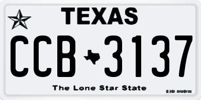 TX license plate CCB3137