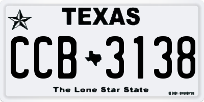 TX license plate CCB3138