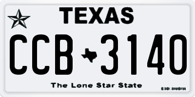 TX license plate CCB3140