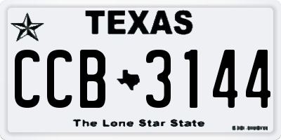 TX license plate CCB3144