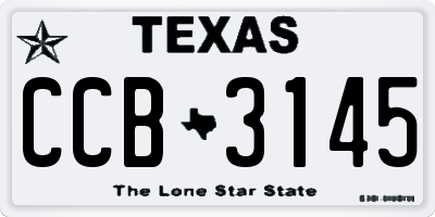 TX license plate CCB3145