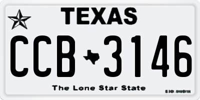 TX license plate CCB3146