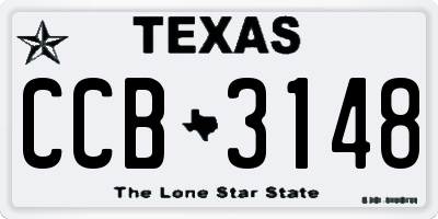 TX license plate CCB3148