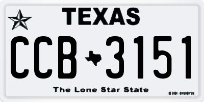 TX license plate CCB3151