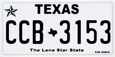 TX license plate CCB3153