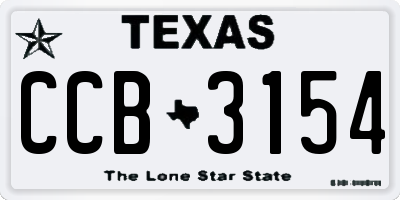TX license plate CCB3154