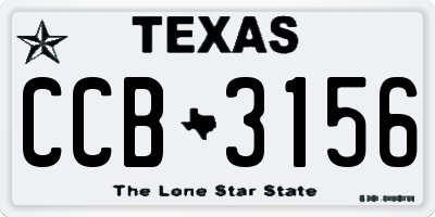 TX license plate CCB3156