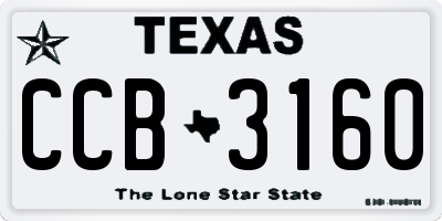 TX license plate CCB3160