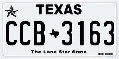 TX license plate CCB3163