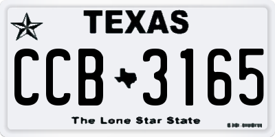 TX license plate CCB3165