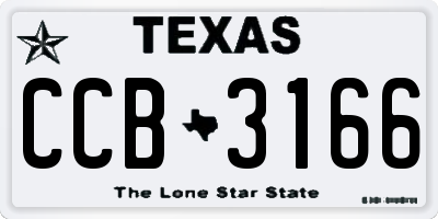 TX license plate CCB3166