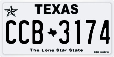 TX license plate CCB3174