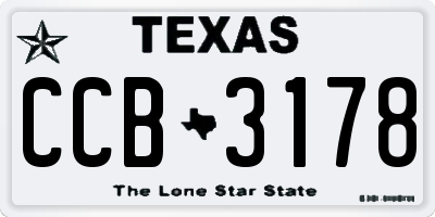 TX license plate CCB3178