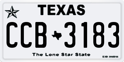 TX license plate CCB3183