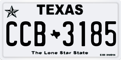 TX license plate CCB3185