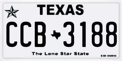 TX license plate CCB3188