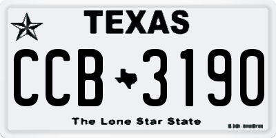 TX license plate CCB3190