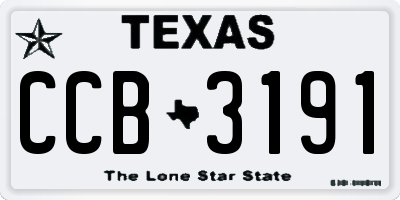 TX license plate CCB3191