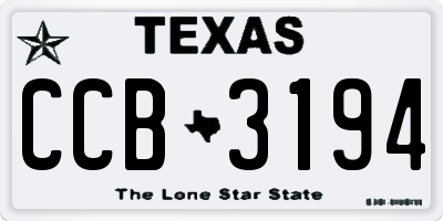 TX license plate CCB3194