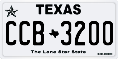 TX license plate CCB3200