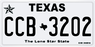 TX license plate CCB3202