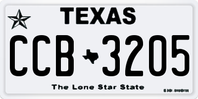 TX license plate CCB3205
