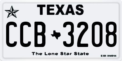 TX license plate CCB3208