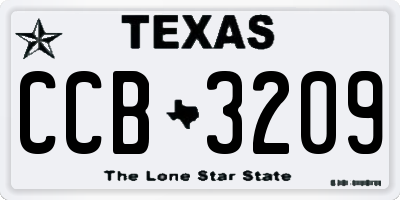 TX license plate CCB3209