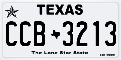 TX license plate CCB3213