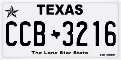 TX license plate CCB3216
