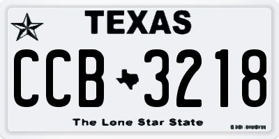 TX license plate CCB3218