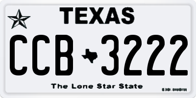 TX license plate CCB3222