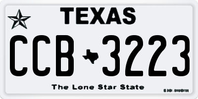 TX license plate CCB3223
