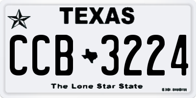 TX license plate CCB3224
